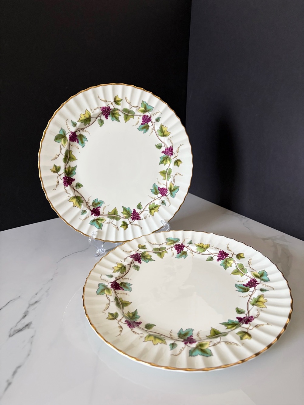 SET of 2 Bacchanal Dinner Plates by Royal Worcester